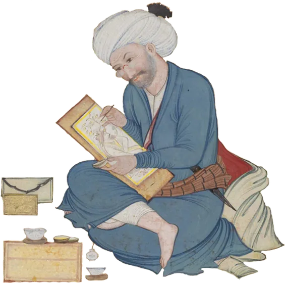 نگارگری در حال کار، از رضا عباسی / A painter at work, after Reza Abbasi